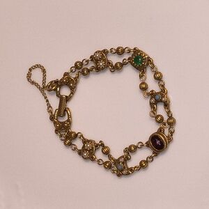 1960's Celestial Victorian Revival Bracelet By Goldette